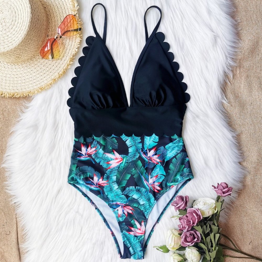Swimwear Women Floral One Piece Swimsuits